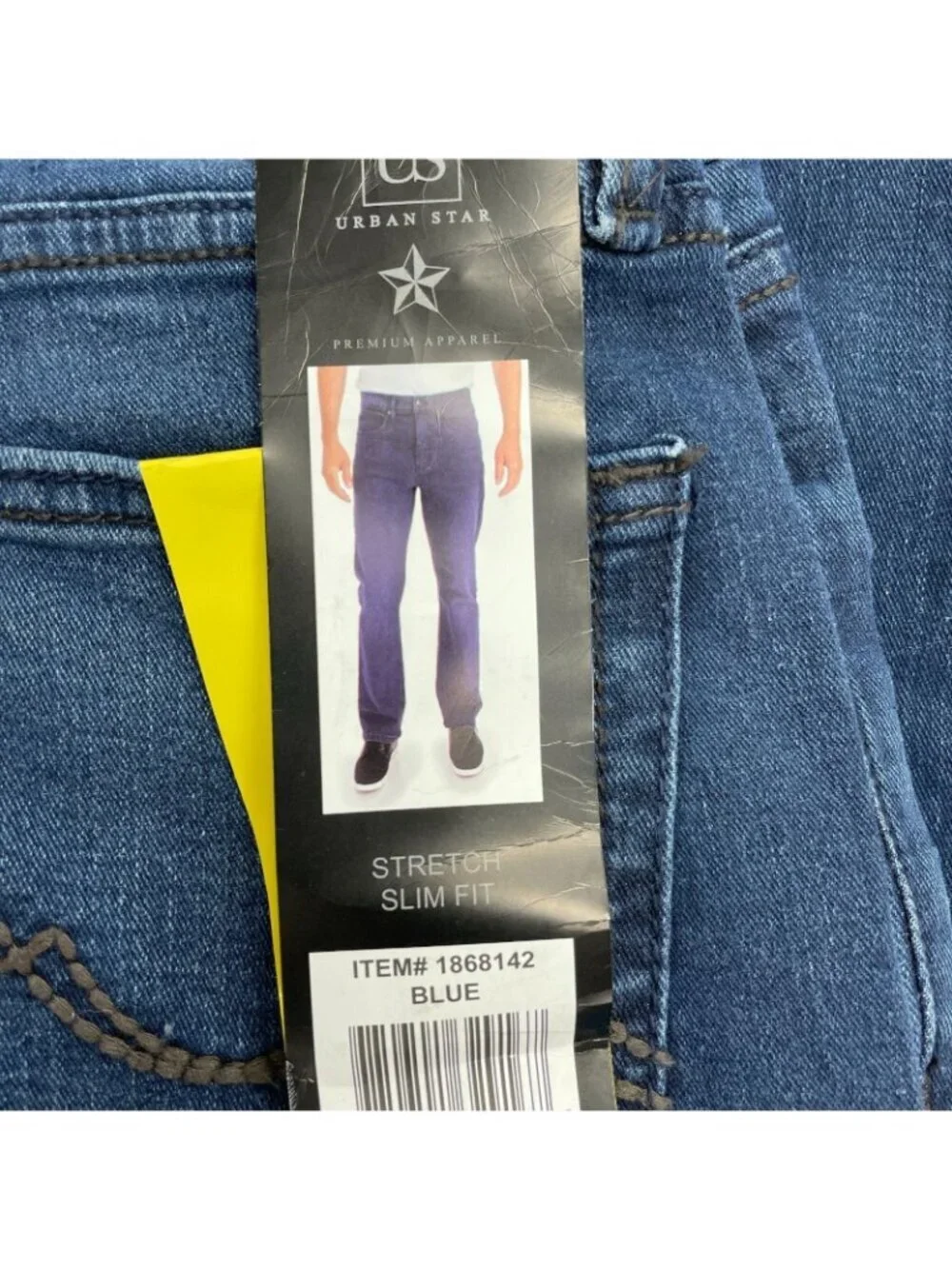 Urban Star Men's 32x32 Stretch Slim Fit Jeans Blue Premium Denim M0946